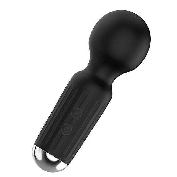 Svart Handhållen Mini Elektrisk Massager USB Laddningsbar Bärbar Vattentät Enhet för Lugnande Avkoppling