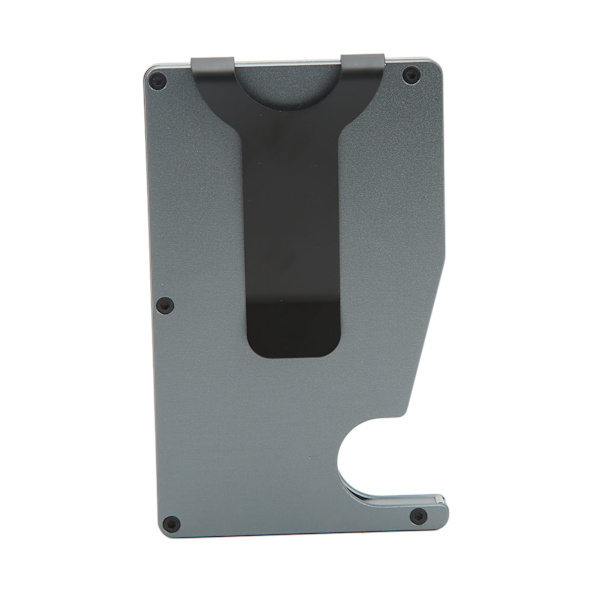 Korthållare i aluminiumlegering, antimagnetisk, stöldskyddad, automatisk utmatning, kreditkortsfodral, grå