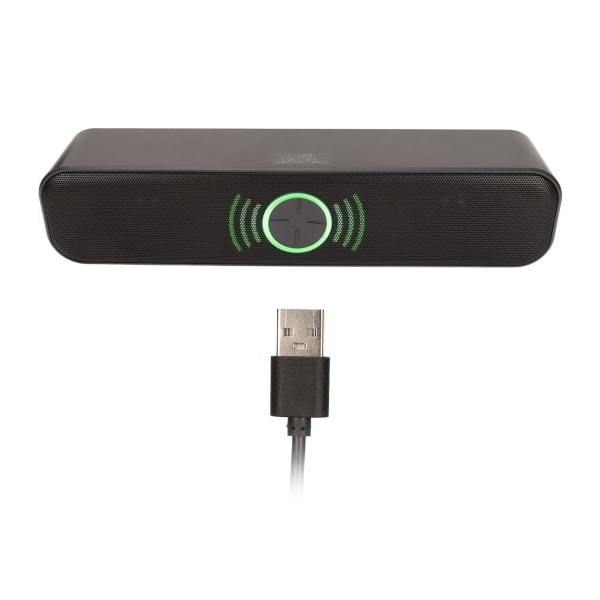 Datorhögtalare USB driven stereo 2-kanals Plug and Play RGB Datorhögtalare Svart