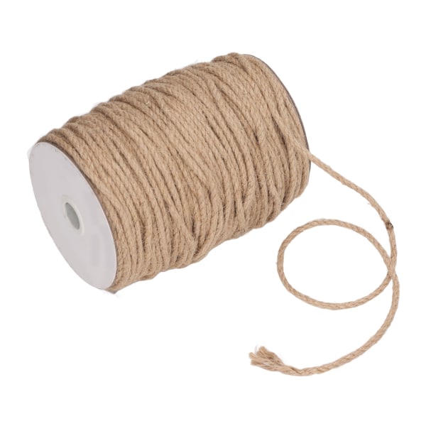 4MM 3-trådig rep 100m naturlig dekoration hampa jute garn snöre för konstverk trädgård dekoration och DIY hantverk