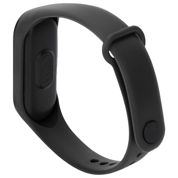 Digitalur LED Hvidt Lys Display Plast Spejl Elektronisk Bevægelse Silikone Strap Sportsur til Student Sort