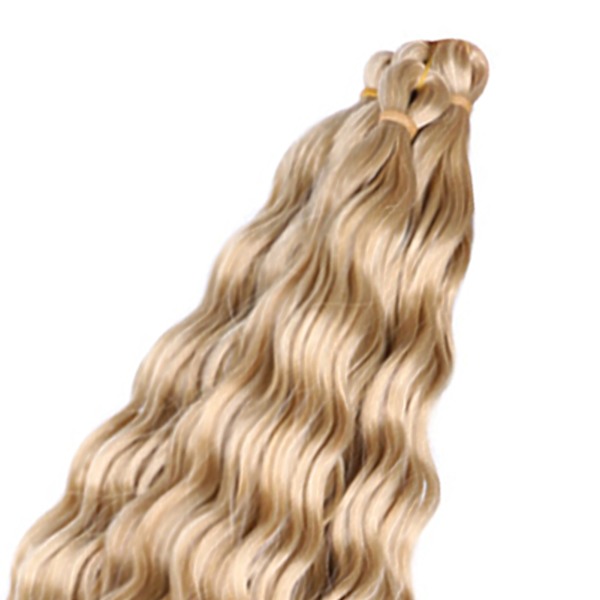 32 tum Virkad hårförlängning Curly Wig Mjuk Bekväm andas hårförlängning Vågig peruk