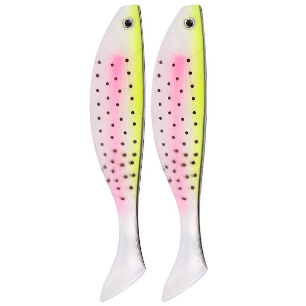 2 st/förpackning Nya levande konstgjorda mjuka beten Falskt fiskebete Tillbehör (Rosa gul)