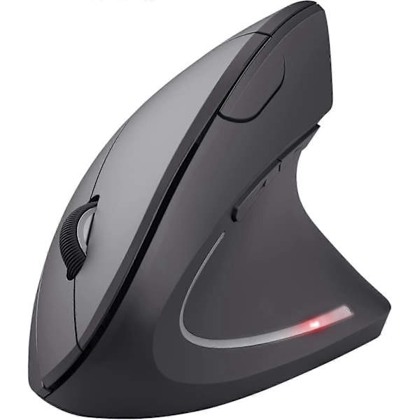 Trådløs mus, Ergonomisk vertikal mus, 800-1600 DPI, 6 knapper, LED, Forebyggelse af musesyndrom og epikondylitis, til højrehåndede, PC, Computer