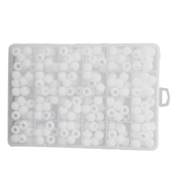 240 st skäggpärlor vita plast viking deadlock pärlor för flätor hästsvans rollspel