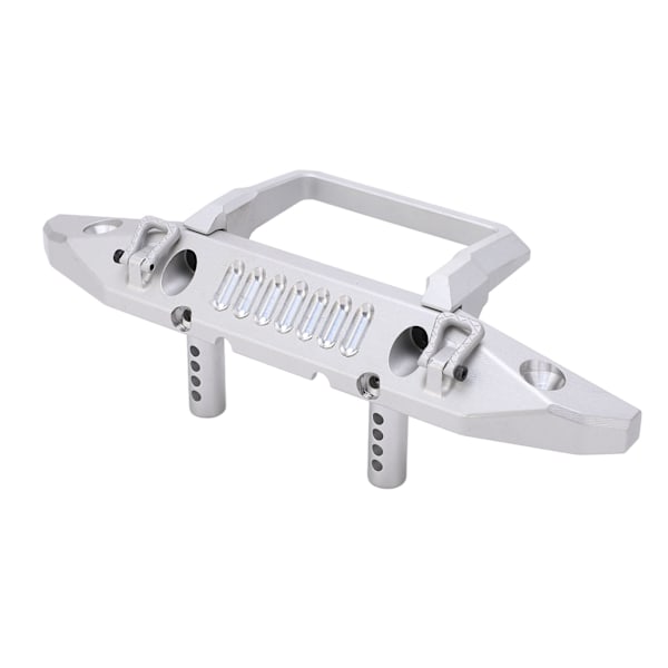Främre stötfångare i aluminiumlegering RC-biltillbehör med LED-ljus hål för Axial 1/6 för SCX6 bilSilver