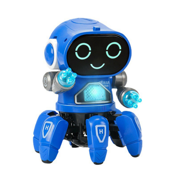 Robotleketøy Seks klør Plast Intelligent Dancing Singing Light Elektrisk Robotleketøy for gutter Blå
