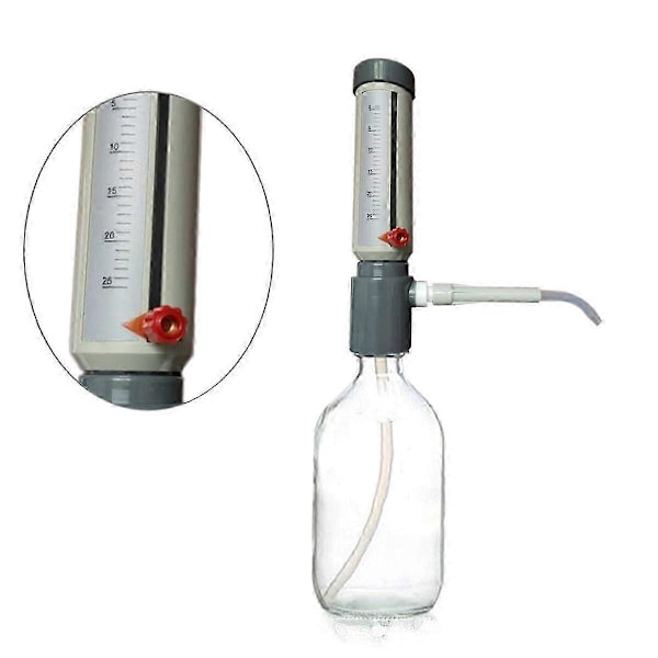 Lab Flaskpåsättningsdispenser Ekonomisk Halvautomatisk Vätskedispenser Hylstyp 5-25 ml Justerbar Vätsketillsats
