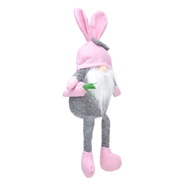 Påskhare Gnome Dockor Mjukt Tyg Långt Ben Söt Faceless Gnome Prydnad för Heminredning Rosa Hatt