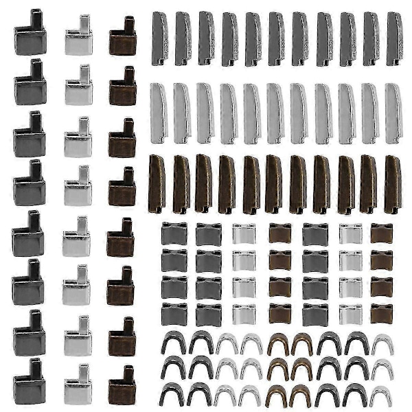 120 Delar Metall Dragkedjehuvud Slider, 4 Storlekar Dragkedja Botten Sliders Fäste Stift, Dragkedja Stopp Reparationsverktygssats