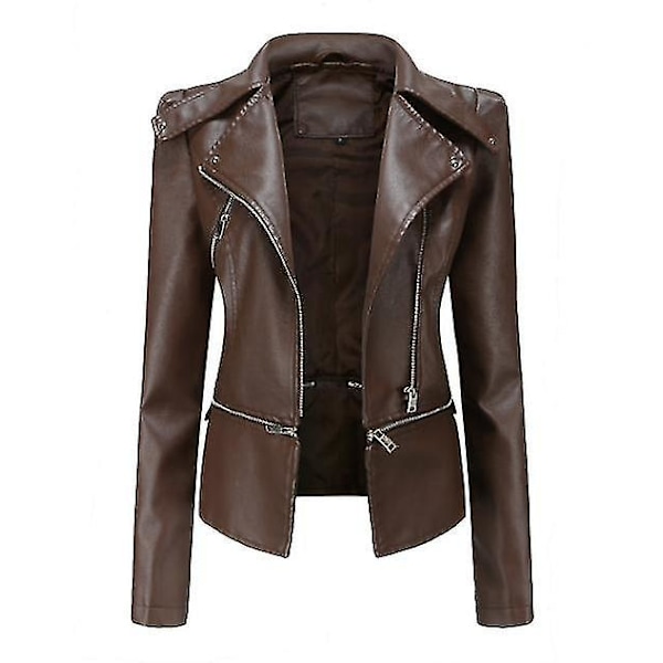 Casual Women's Leather Zipper Jacket with Detachable Hem - 5 Colors Available