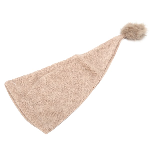 Baby Fotografi Prop Mössa Lång Svans Pompom Dekoration Nyfödd Fotografering Mössa för 0-1 Månad Baby Ljus Tan