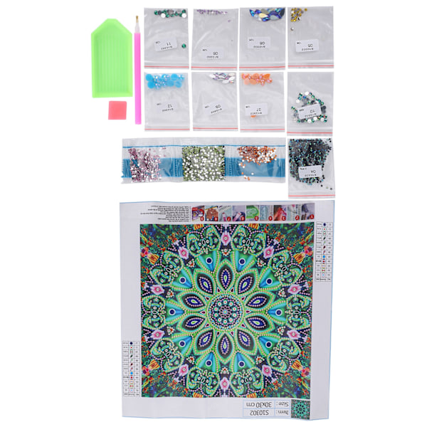 5D Specialformet Diamantmaleri Mandala Blomster DIY Dekorativ Stue Soveværelse Håndværk