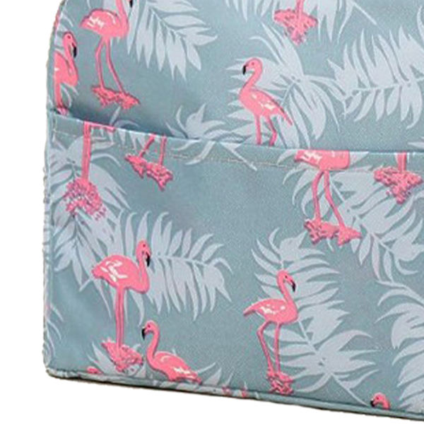 Isolerad lunchväska stor kapacitet flamingo mönster bärbar tjock dragkedja lunchväska för skola arbete grå flamingo