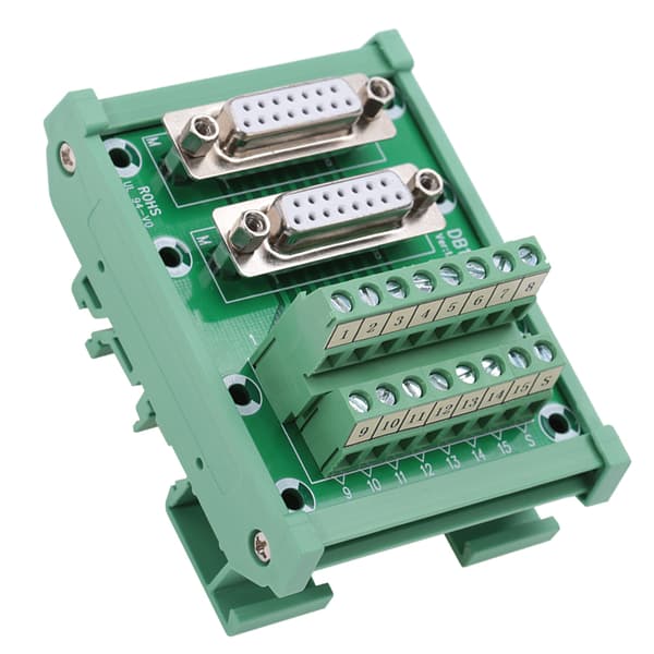 DB15-M6 Dobbelt Hun Hoved DIN Skinne Montering Interface Modul Terminal Block Board Connector