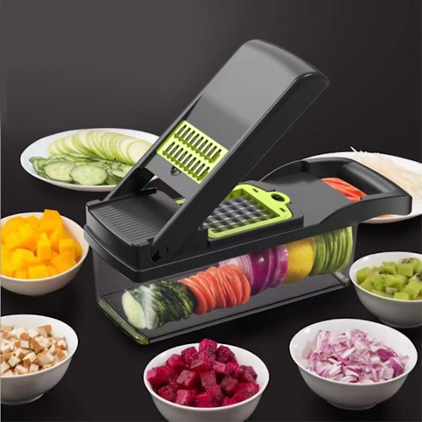 Vegetable Cutter Grater Plastic Metal Potato Carrot Chopper Multifunctional Kitchen Accessories Gray