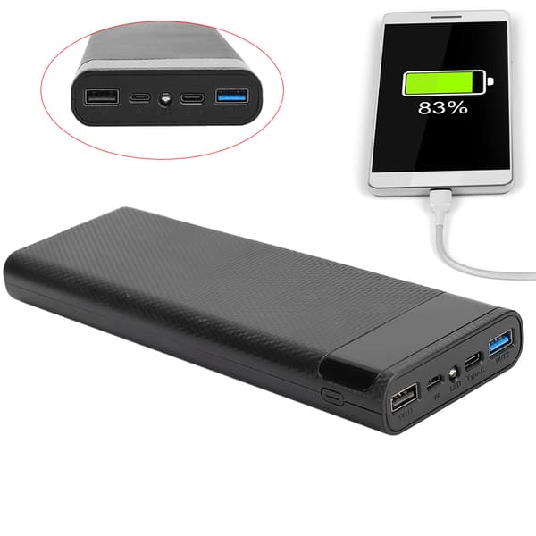 10x18650 Batterikasse Bærbar Strømkilde Ingen Svejsning Jacking DIY Power Bank Shell Kit Tilbehør Sort