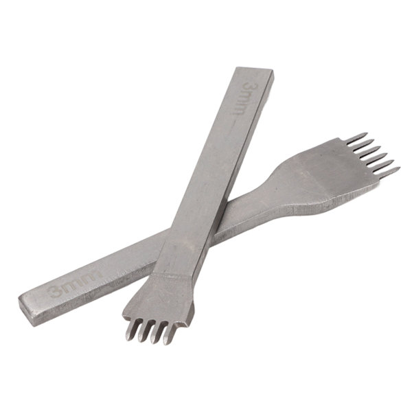 2 stk 3mm 4 tenner 6 tenner skinnprikkejern finpolering hvit stål skinn spiss hull med store hull for støvel