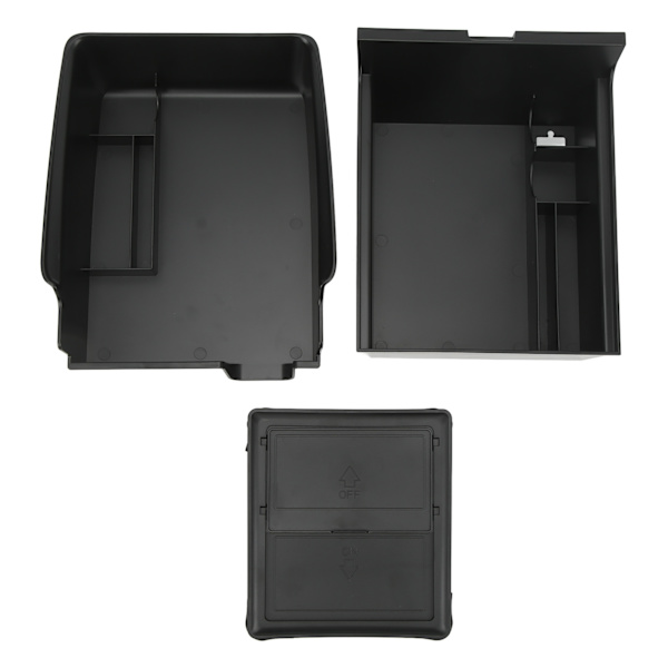 Center Console Opbevaringsbakke ABS Armlæn Organizer Box Cubby Skuffebeholder Udskiftning til Tesla Model 3 Y Uden Silikonepuder