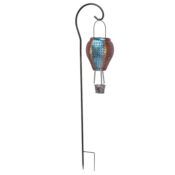 Hængende solcellelanterne retro udhulet ildballon stil varm romantisk have solcellelampe til udendørs camping baghave
