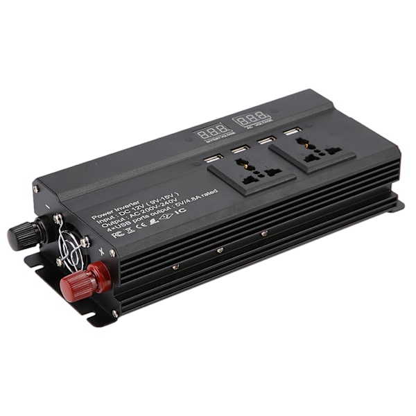 DC 12V till 220-240V 1200W / 3000W Automatisk spänningsomvandlare Inverter Konverter Bil laddning EU-kontakt