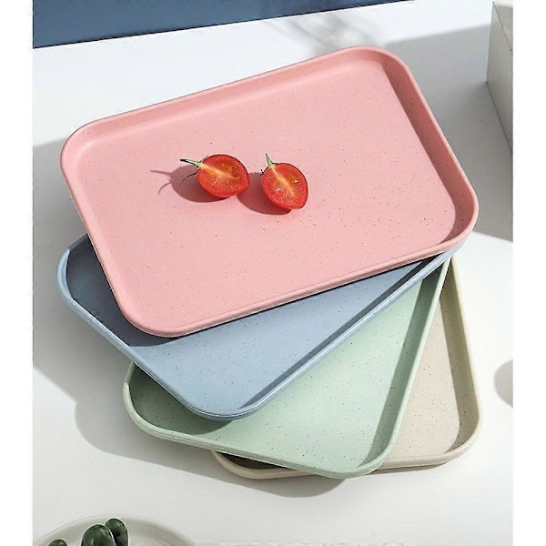stk. 30,5*22*1,6 cm Nordisk kjøkken rektangulære brett, plastbrett for restauranter og hoteller (grønn, blå, rosa)