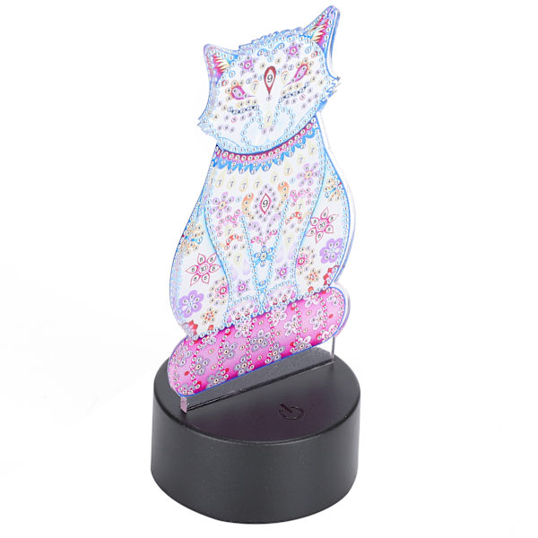 LED-diamantmålning nattlampor akrylfärgändring touch USB 3D-gåvor DIY heminredning