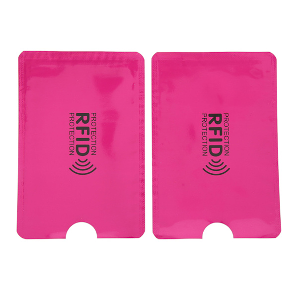 100 st Kortblockeringshylsor Snug Fit Folie Anti Scan Stöld Magnetskydd Bärbar skyddskorthållare Rosa