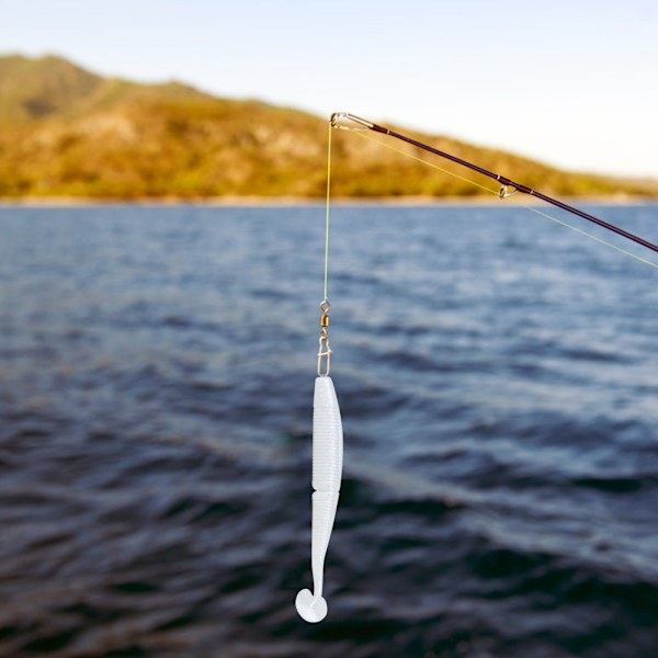 AR36 3PCS T Tail Soft Worm Artificiellt bete 140mm 17g Lures Fiskeredskap Tillbehör Ljus Vit