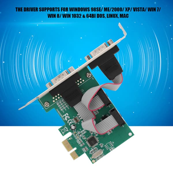 2 Port 2*RS-232 Seriel Port COM til PCI-E PCI Express Kort Adapter Konverter