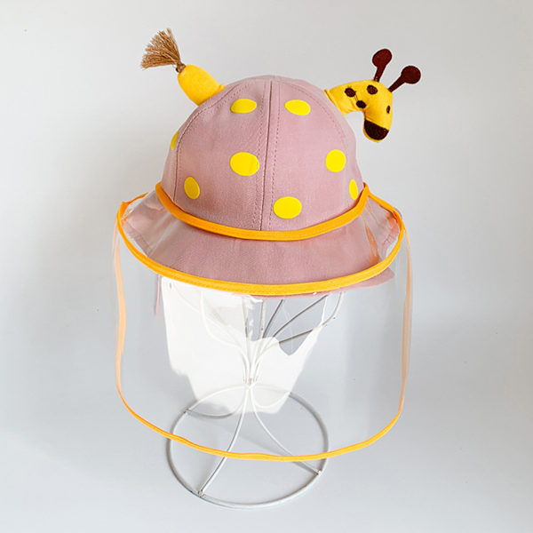 Ansiktsmaskhatt Transparent Giraff Bomull Vår Höst Baby Ansiktsmask Kepsar för Småbarn Rosa