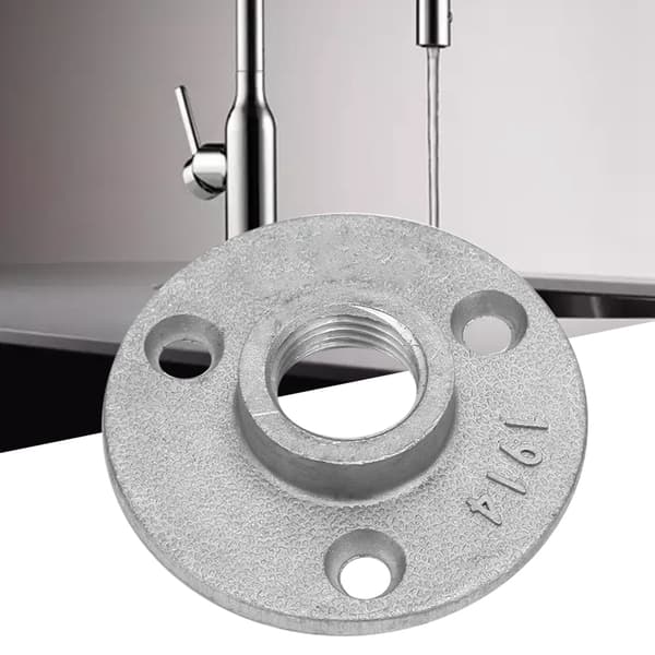 10 stk. Legering/støpejern 3 hull 65 mm DN15 Flens Rørbase Gjenge Gulvflens (Aluminiumslegering)