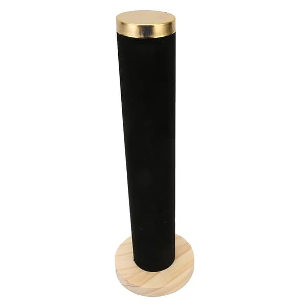 Sammet Vertikalt Torn Svart Display Armband Smycken Klocka T Bar Hållare för Hårband Sovrum