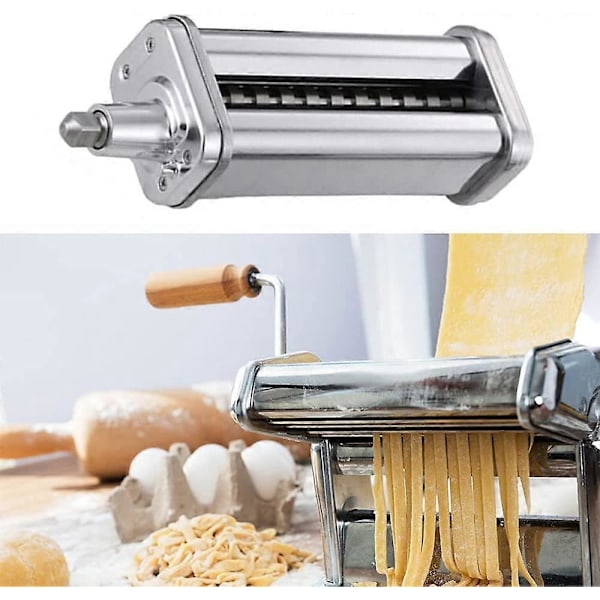 Pastamaskin Tilbehør For Kjøkkenmaskin, Pastarulle i Rustfritt Stål, Spaghettikutter, Fettuccinekutter Sett