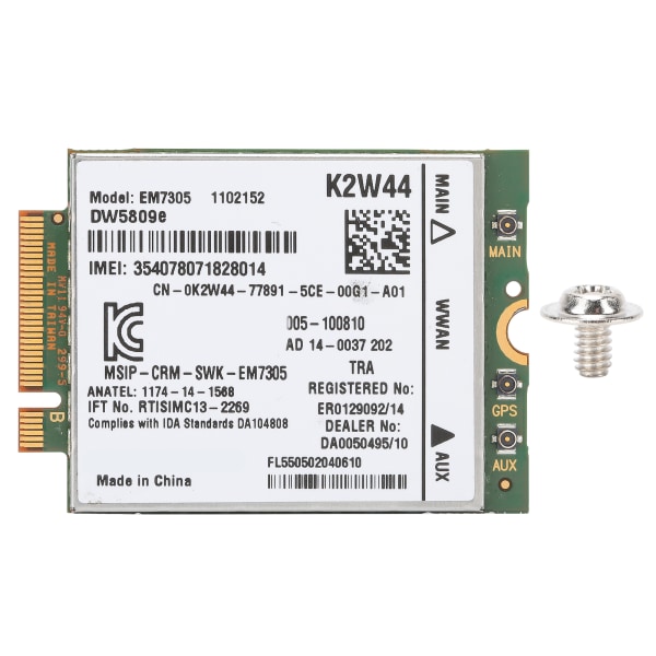 EM7305 4G-modul Trådlöst nätverk M2 NGFF LTE WWAN-kort 52Pin Passar för Dell DW5809e Sierra