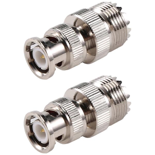 2 stk BNC han til UHF SO239 hun RF koaksial RF-stik 28 28 Metal + plastic