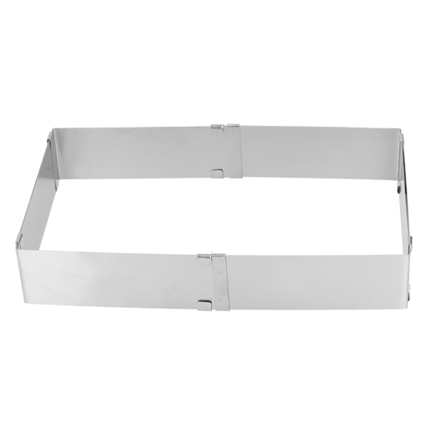 Rostfritt stål fyrkantig mousse ring justerbar kex kakform kök DIY bakverktyg L 16~28cm