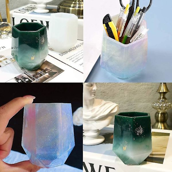 Harpiks Silikonform til DIY Kop og Makeupbørsteholder Organizer