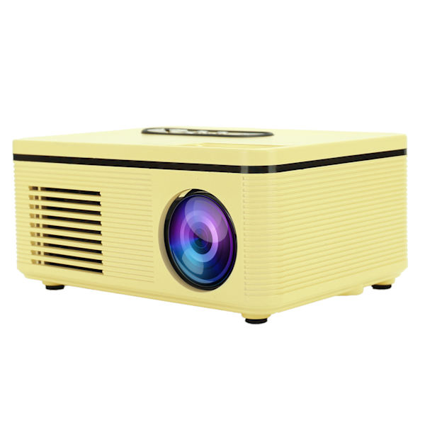 Projektor Mini LED Bærbar 1080P HDMI MultiFunksjon Hjemmekino S361 100-240V(Gul AU Plugg)