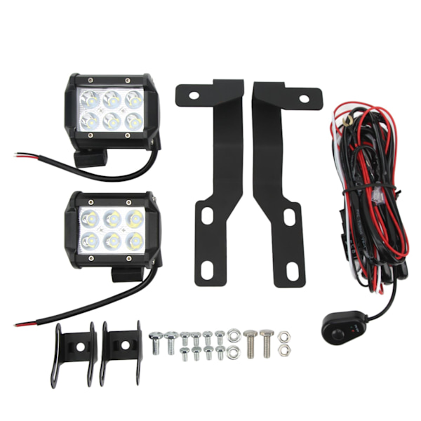 18W A Pillar LED Pod Light Mounting Brackets Switch Wiring Kit Replacement for Tacoma 2005‑2015