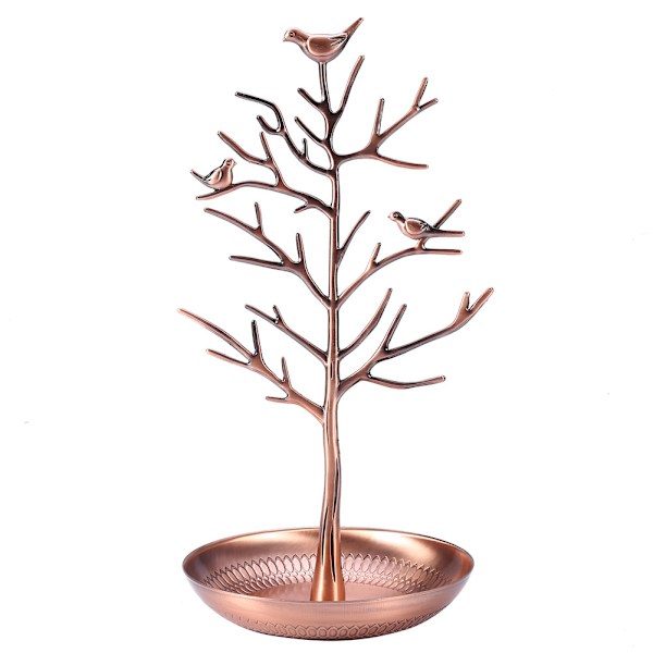 Metall ørepynt Stativ Halskjede Organizer Smykkeholder Ornament Display Trestativ (bronse)