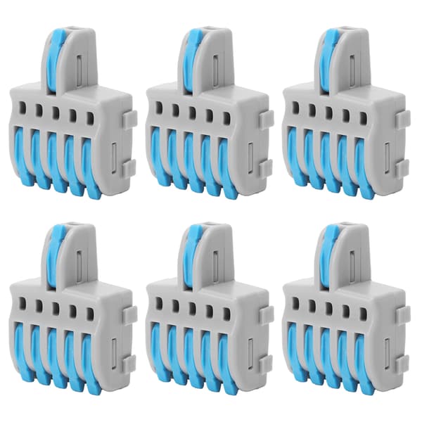 20 st SPL snabbkoppling 1 in 5 ut PushType splitter koppar och PC-material trådterminal (blå)