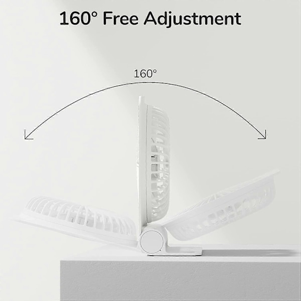 Dww-Pieni Pöytätuuletin, Kannettava Pöytätuuletin USB Ladattava 4500mAh Akku, 160° Taitettava Vahva Tuuli Erittäin Hiljainen 4 Nopeutta