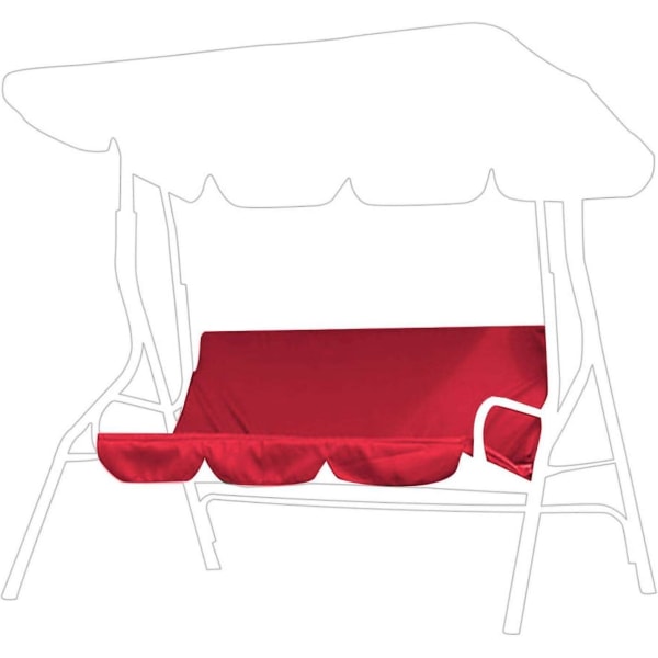 Vanntett erstatningsputetrekk for 3-seters utendørs huskestol, svingbar uteplass huskestol Beskyttende trekk for uteplass hagegård - rød