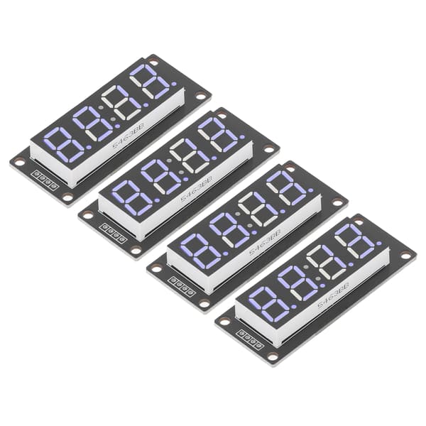 4 sæt 4-cifret digitalrør LED-displaykort 7 segmenter urmodul TM1637 0,56 tommer blå MRA041C