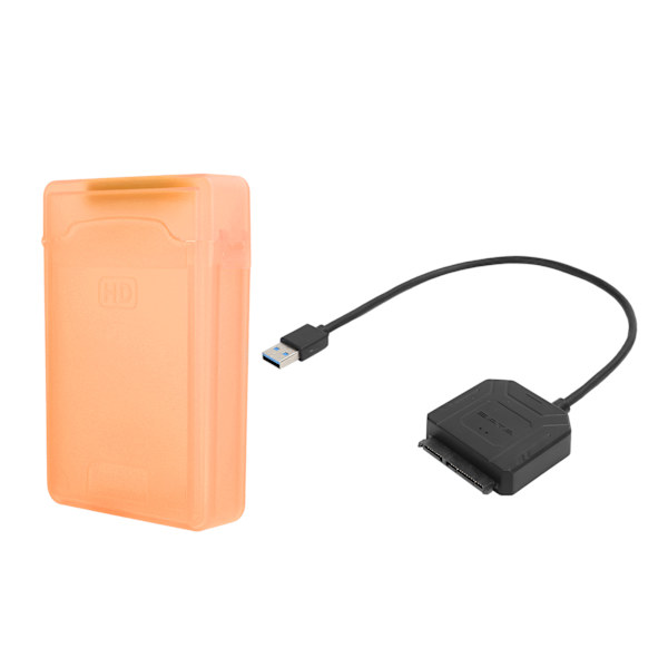 Harddiskadapterkabel HDD/SSD-omformerkabel med strømforsyning og boks EU-stik 100-240V rød