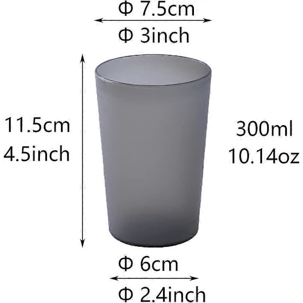 Yksinkertainen hammasharjakuppi kotikäyttöön - Suurikokoinen hammasharjakuppi (300ml) - Läpinäkyvä musta ja valkoinen
