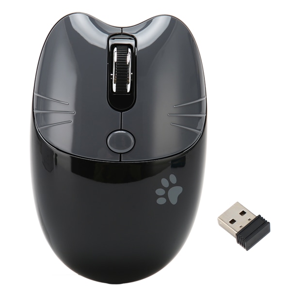 Trådløs mus BT5.1 eller 2,4 GHz Silent Click Justerbar DPI Auto Sleep Office Mouse for Girl Working Family School Cafe Svart Grå