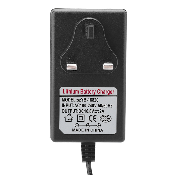AC100-240V DC 16.8V 2A udskiftning strømforsyning lithium ion batteri oplader sikker opladning UK