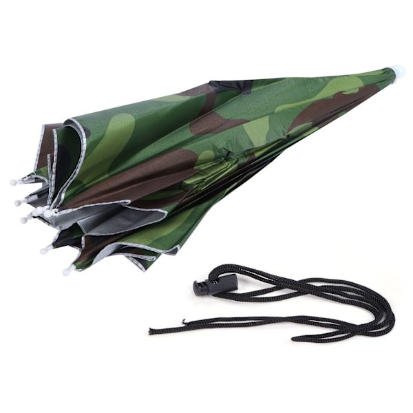 Sammenfoldelig paraplyhat, bærbar, vandtæt, udendørs fiskeparaplyhue til voksne, camouflage